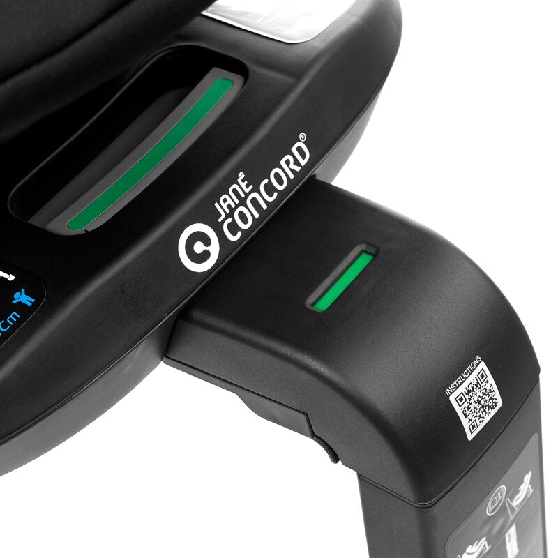 Scaun auto, Jane, Iflow I-Size, Rotire 360 grade, 40 - 105 cm, Cu Isofix si picior stabilizator, Protectie superioara in caz de impact lateral - SPS, Conform cu standardul european de securitate ECE R129, Matt Black - gogobaby.ro