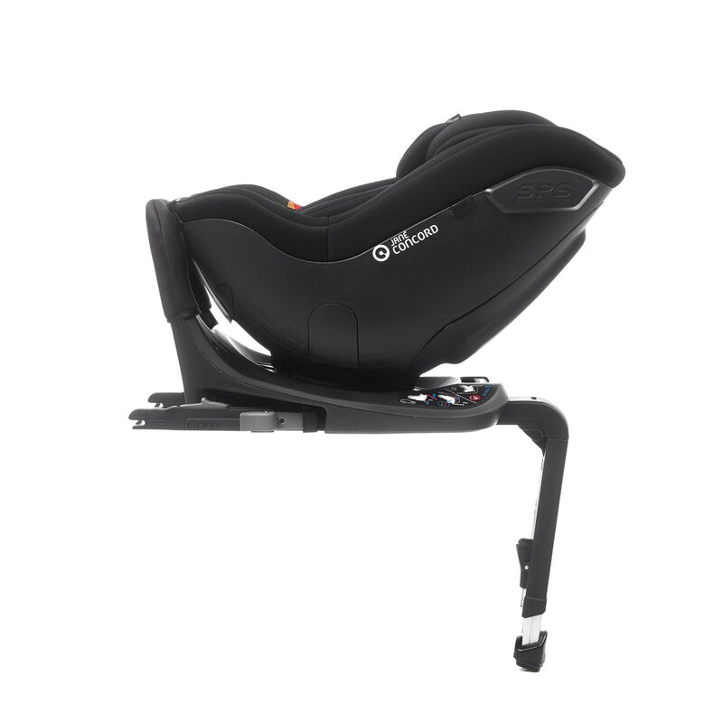 Scaun auto, Jane, Iflow I-Size, Rotire 360 grade, 40 - 105 cm, Cu Isofix si picior stabilizator, Protectie superioara in caz de impact lateral - SPS, Conform cu standardul european de securitate ECE R129, Matt Black - gogobaby.ro