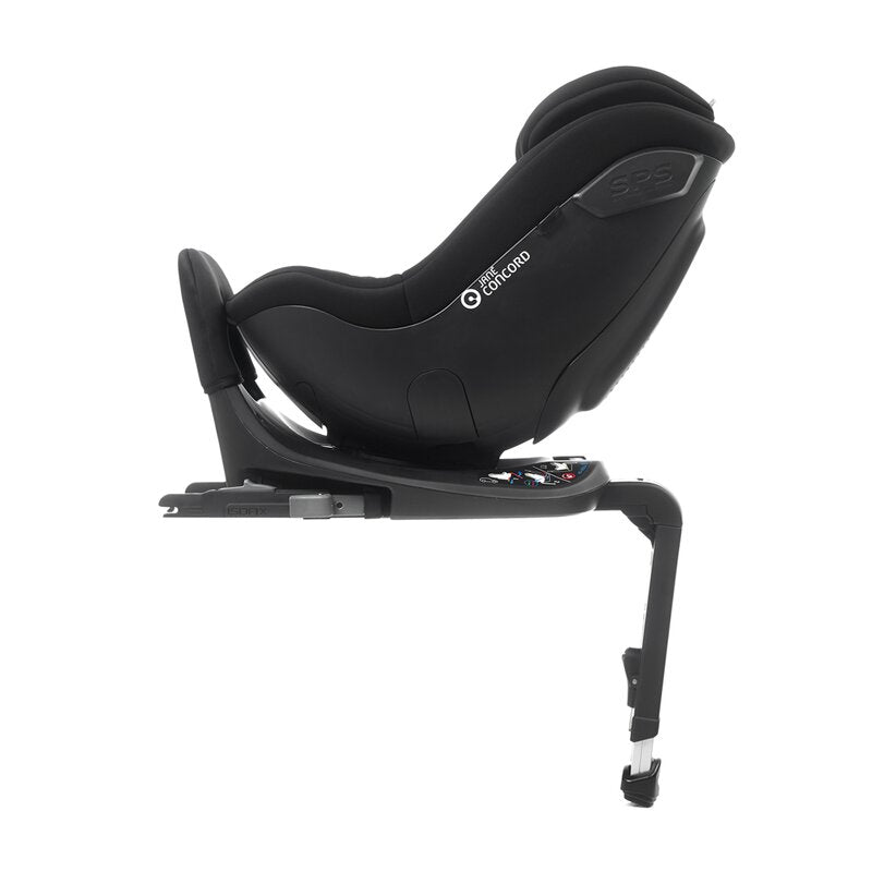 Scaun auto, Jane, Iflow I-Size, Rotire 360 grade, 40 - 105 cm, Cu Isofix si picior stabilizator, Protectie superioara in caz de impact lateral - SPS, Conform cu standardul european de securitate ECE R129, Matt Black - gogobaby.ro