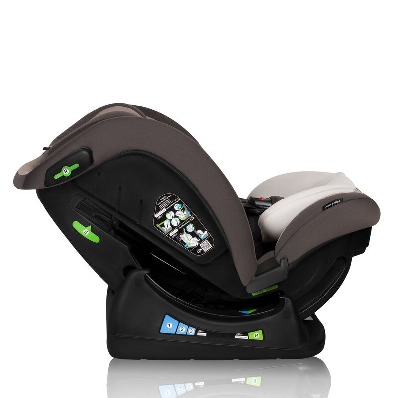 Scaun auto, Lionelo, Aart i-Size, Cu spatar inclinabil in 4 pozitii, Cu tetiera reglabila in 13 pozitii, 0-36 Kg, 40-150 cm, Cu centura siguranta in 3 puncte, Conform cu ECE R129/03, Bej - gogobaby.ro