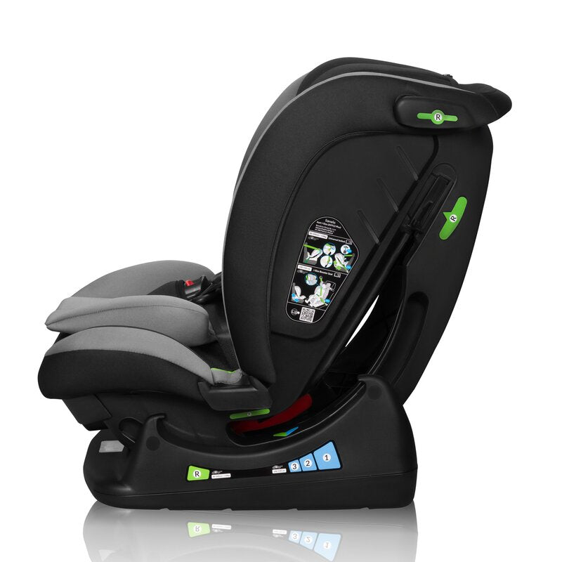 Scaun auto, Lionelo, Aart i-Size, Cu spatar inclinabil in 4 pozitii, Cu tetiera reglabila in 13 pozitii, 0-36 Kg, 40-150 cm, Cu centura siguranta in 3 puncte, Conform cu ECE R129/03, Gri - gogobaby.ro