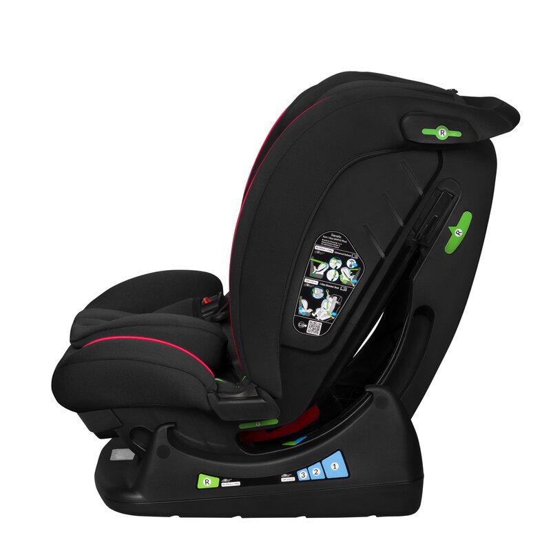 Scaun auto, Lionelo, Aart i-Size, Cu spatar inclinabil in 4 pozitii, Cu tetiera reglabila in 13 pozitii, 0-36 Kg, 40-150 cm, Cu centura siguranta in 3 puncte, Conform cu ECE R129/03, Negru/Rosu - gogobaby.ro