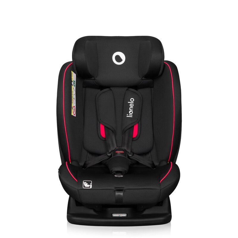 Scaun auto, Lionelo, Aart i-Size, Cu spatar inclinabil in 4 pozitii, Cu tetiera reglabila in 13 pozitii, 0-36 Kg, 40-150 cm, Cu centura siguranta in 3 puncte, Conform cu ECE R129/03, Negru/Rosu - gogobaby.ro