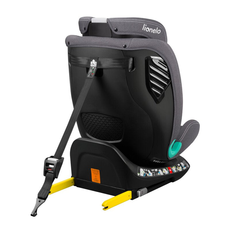 Scaun auto, Lionelo, Bastiaan One i-Size, 4 in 1, Protectie laterala, Cu spatar inclinabil in 4 pozitii, Cu tetiera reglabila in 13 pozitii, Rotire 360 grade, Top Tether, 0-36 Kg, 40-150 cm, Cu Isofix, Conform cu ECE R129, Gri - gogobaby.ro