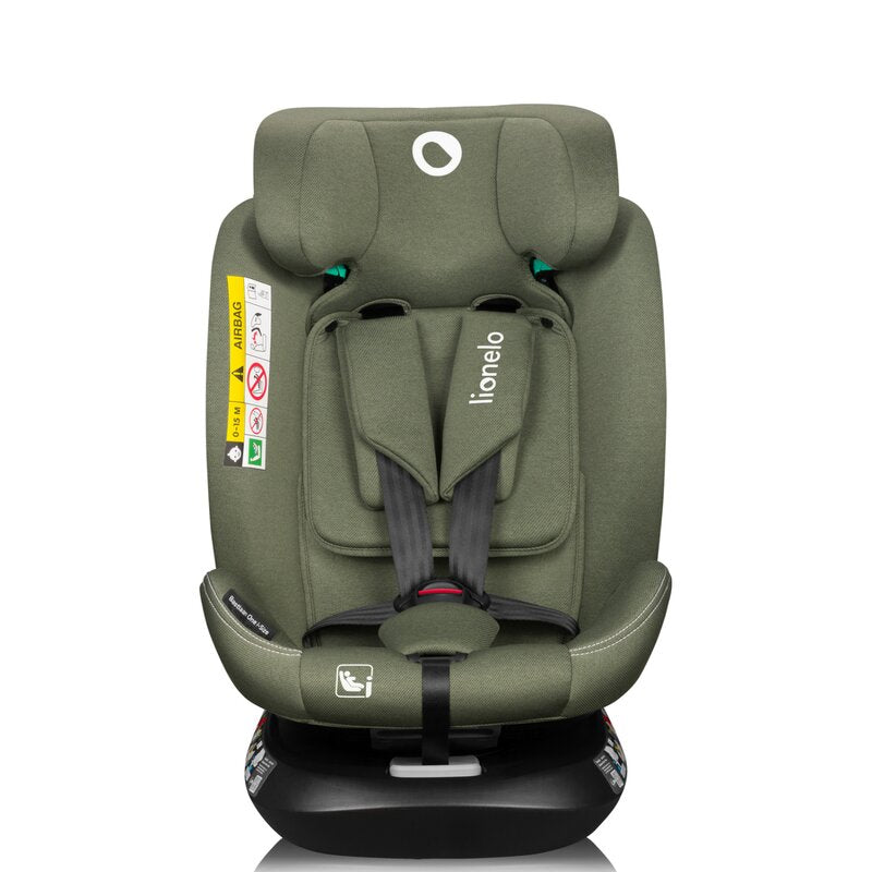 Scaun auto, Lionelo, Bastiaan One i-Size, 4 in 1, Protectie laterala, Cu spatar inclinabil in 4 pozitii, Cu tetiera reglabila in 13 pozitii, Rotire 360 grade, Top Tether, 0-36 Kg, 40-150 cm, Cu Isofix, Conform cu ECE R129, Verde - gogobaby.ro