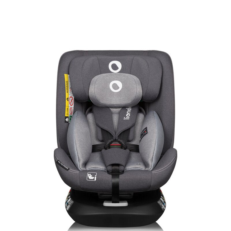 Scaun auto, Lionelo, Bastiaan One i-Size, 4 in 1, Protectie laterala, Cu spatar inclinabil in 4 pozitii, Cu tetiera reglabila in 13 pozitii, Rotire 360 grade, Top Tether, 0-36 Kg, 40-150 cm, Cu Isofix, Conform cu ECE R129, Gri - gogobaby.ro