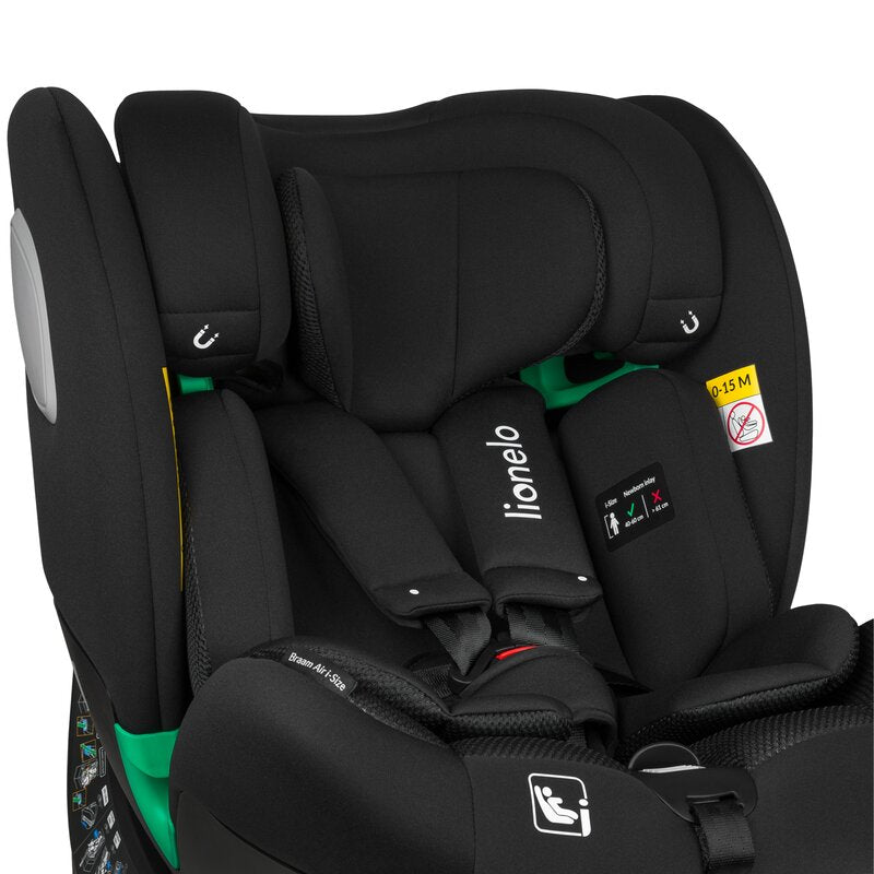 Scaun auto, Lionelo, Braam Air, i-Size, 0-36 Kg, 40-150 cm, Cu isofix si picior de fixare, Protectie laterala, Rotire 360 grade, Ajustare spatar in 5 pozitii, Tetiera reglabila in 14 trepte, Tehnologie de ventilatie Air Flow, Conform cu R129, Gri - gogobaby.ro