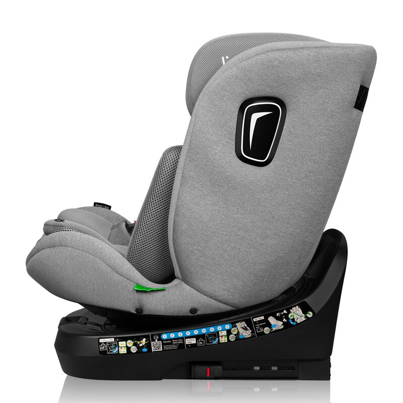 Scaun auto, Lionelo, Brave i-Size, 4 in 1, Rotire 360 grade, Protectie laterala, Cu spatar inclinabil in 5 pozitii, Cu tetiera reglabila in 12 pozitii, 0-36 Kg, 40-150 cm, Cu Isofix, Conform cu ECE R129, Gri