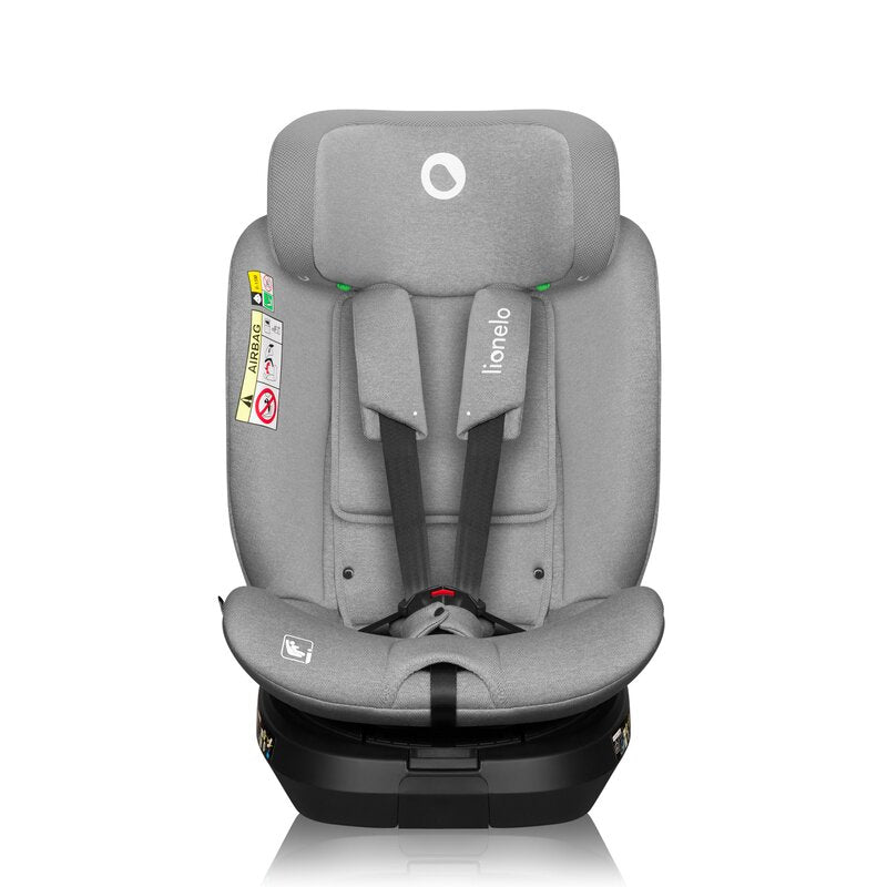 Scaun auto, Lionelo, Brave i-Size, 4 in 1, Rotire 360 grade, Protectie laterala, Cu spatar inclinabil in 5 pozitii, Cu tetiera reglabila in 12 pozitii, 0-36 Kg, 40-150 cm, Cu Isofix, Conform cu ECE R129, Gri