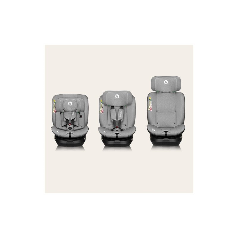 Scaun auto, Lionelo, Brave i-Size, 4 in 1, Rotire 360 grade, Protectie laterala, Cu spatar inclinabil in 5 pozitii, Cu tetiera reglabila in 12 pozitii, 0-36 Kg, 40-150 cm, Cu Isofix, Conform cu ECE R129, Gri
