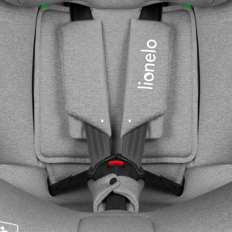 Scaun auto, Lionelo, Brave i-Size, 4 in 1, Rotire 360 grade, Protectie laterala, Cu spatar inclinabil in 5 pozitii, Cu tetiera reglabila in 12 pozitii, 0-36 Kg, 40-150 cm, Cu Isofix, Conform cu ECE R129, Gri