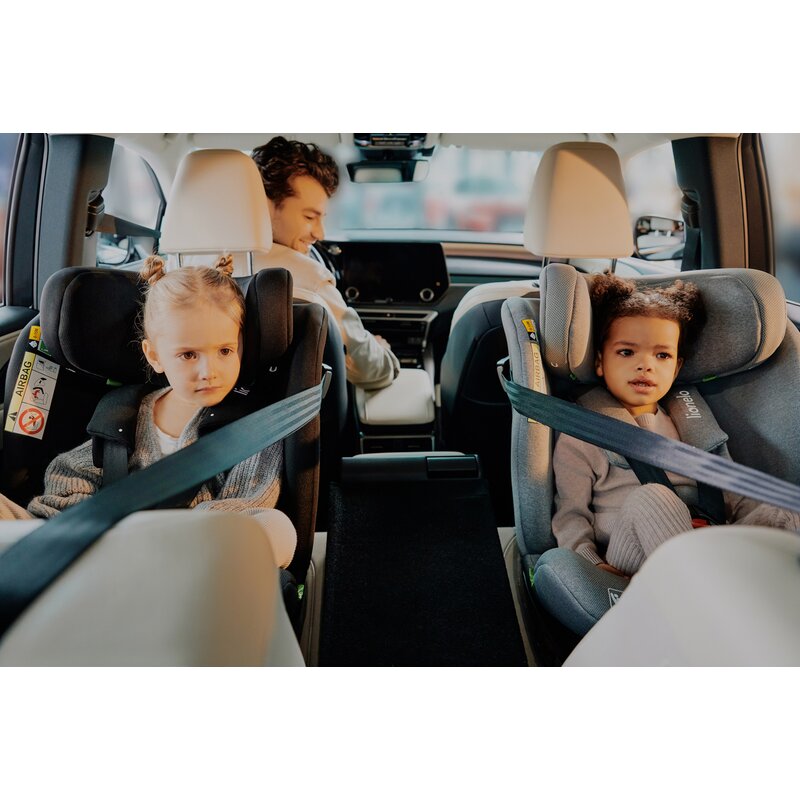 Scaun auto, Lionelo, Brave i-Size, 4 in 1, Rotire 360 grade, Protectie laterala, Cu spatar inclinabil in 5 pozitii, Cu tetiera reglabila in 12 pozitii, 0-36 Kg, 40-150 cm, Cu Isofix, Conform cu ECE R129, Gri