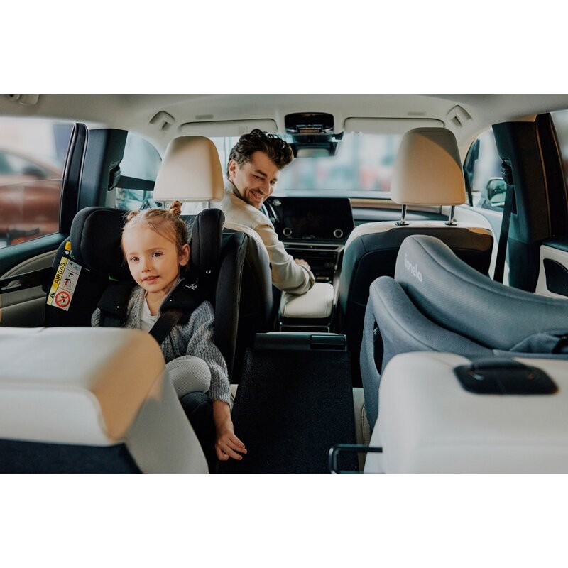 Scaun auto, Lionelo, Brave i-Size, 4 in 1, Rotire 360 grade, Protectie laterala, Cu spatar inclinabil in 5 pozitii, Cu tetiera reglabila in 12 pozitii, 0-36 Kg, 40-150 cm, Cu Isofix, Conform cu ECE R129, Gri