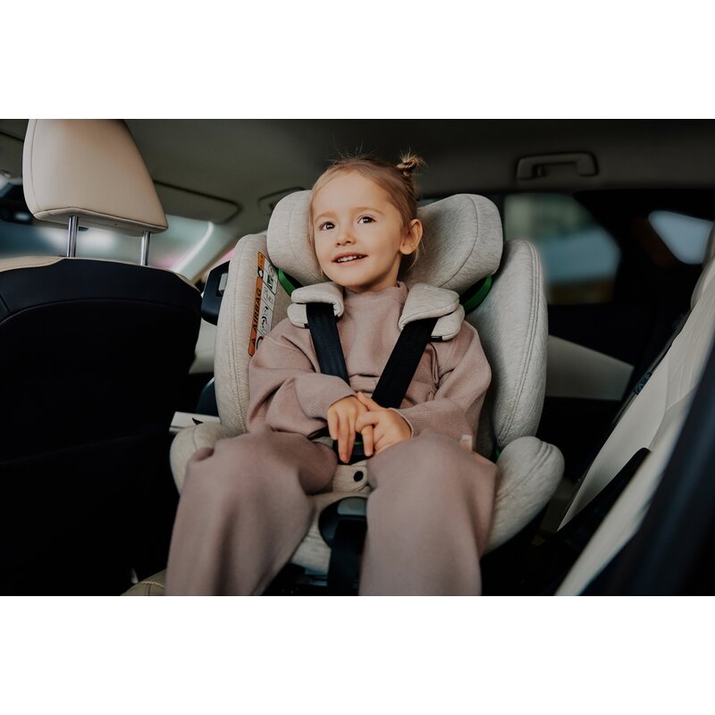 Scaun auto, Lionelo, Harmony i-Size, Rotire 360 grade, Protectie laterala, Cu spatar reglabil in 5 pozitii, Cu tetiera reglabila in 12 pozitii, 0-36 Kg, 40-150 cm, Cu Isofix, Husa din bambus, Conform cu ECE R129, Gri inchis