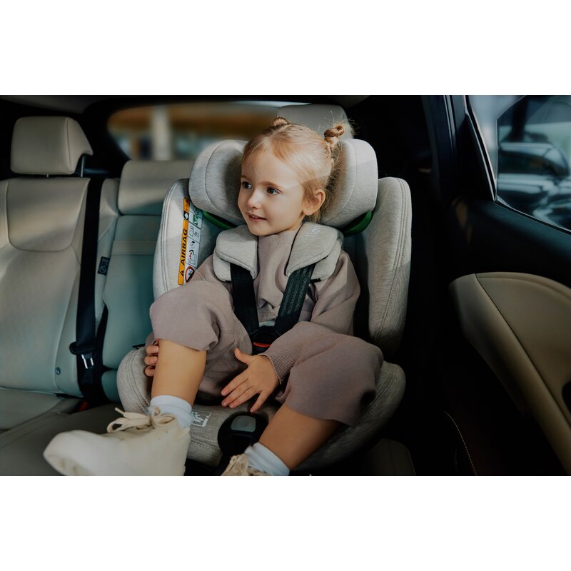 Scaun auto, Lionelo, Harmony i-Size, Rotire 360 grade, Protectie laterala, Cu spatar reglabil in 5 pozitii, Cu tetiera reglabila in 12 pozitii, 0-36 Kg, 40-150 cm, Cu Isofix, Husa din bambus, Conform cu ECE R129, Gri inchis