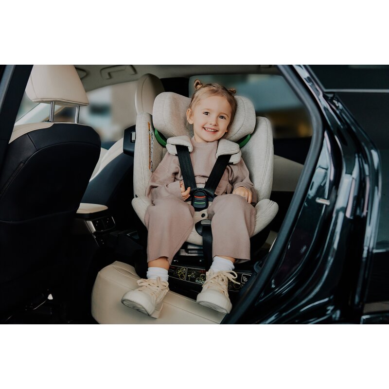 Scaun auto, Lionelo, Harmony i-Size, Rotire 360 grade, Protectie laterala, Cu spatar reglabil in 5 pozitii, Cu tetiera reglabila in 12 pozitii, 0-36 Kg, 40-150 cm, Cu Isofix, Husa din bambus, Conform cu ECE R129, Gri inchis