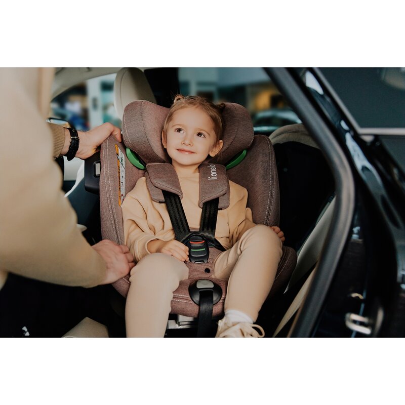 Scaun auto, Lionelo, Harmony i-Size, Rotire 360 grade, Protectie laterala, Cu spatar reglabil in 5 pozitii, Cu tetiera reglabila in 12 pozitii, 0-36 Kg, 40-150 cm, Cu Isofix, Husa din bambus, Conform cu ECE R129, Gri inchis