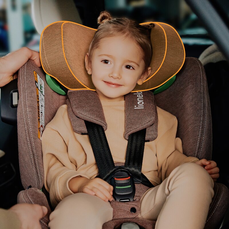 Scaun auto, Lionelo, Harmony i-Size, Rotire 360 grade, Protectie laterala, Cu spatar reglabil in 5 pozitii, Cu tetiera reglabila in 12 pozitii, 0-36 Kg, 40-150 cm, Cu Isofix, Husa din bambus, Conform cu ECE R129, Gri inchis