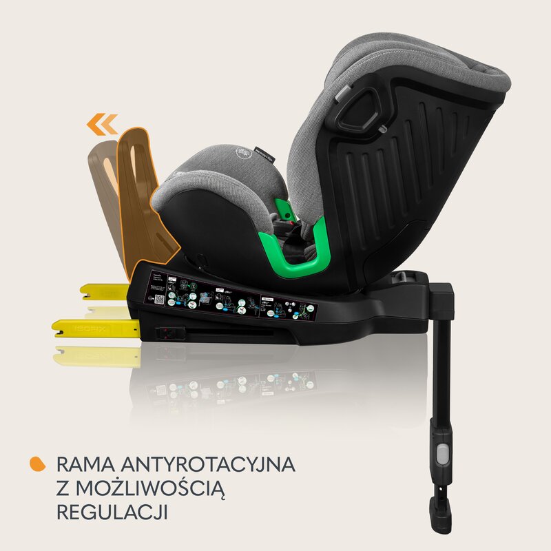 Scaun auto, Lionelo, Harmony i-Size, Rotire 360 grade, Protectie laterala, Cu spatar reglabil in 5 pozitii, Cu tetiera reglabila in 12 pozitii, 0-36 Kg, 40-150 cm, Cu Isofix, Husa din bambus, Conform cu ECE R129, Gri deschis - gogobaby.ro