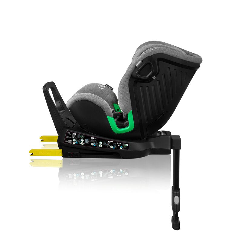 Scaun auto, Lionelo, Harmony i-Size, Rotire 360 grade, Protectie laterala, Cu spatar reglabil in 5 pozitii, Cu tetiera reglabila in 12 pozitii, 0-36 Kg, 40-150 cm, Cu Isofix, Husa din bambus, Conform cu ECE R129, Gri deschis - gogobaby.ro