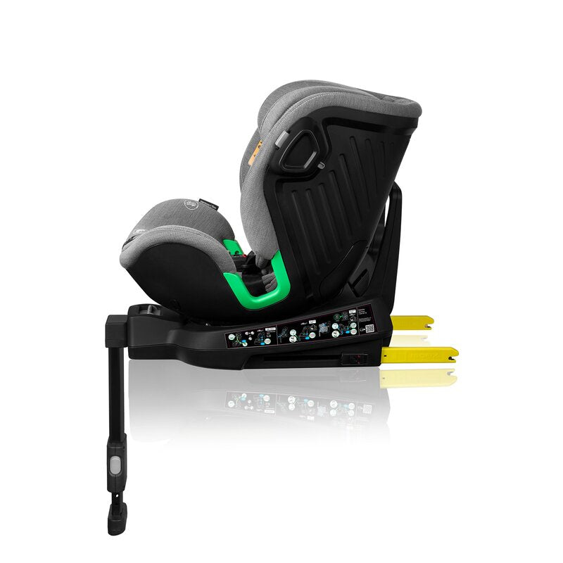 Scaun auto, Lionelo, Harmony i-Size, Rotire 360 grade, Protectie laterala, Cu spatar reglabil in 5 pozitii, Cu tetiera reglabila in 12 pozitii, 0-36 Kg, 40-150 cm, Cu Isofix, Husa din bambus, Conform cu ECE R129, Gri deschis - gogobaby.ro