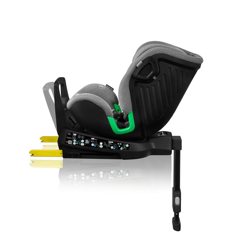 Scaun auto, Lionelo, Harmony i-Size, Rotire 360 grade, Protectie laterala, Cu spatar reglabil in 5 pozitii, Cu tetiera reglabila in 12 pozitii, 0-36 Kg, 40-150 cm, Cu Isofix, Husa din bambus, Conform cu ECE R129, Gri deschis - gogobaby.ro