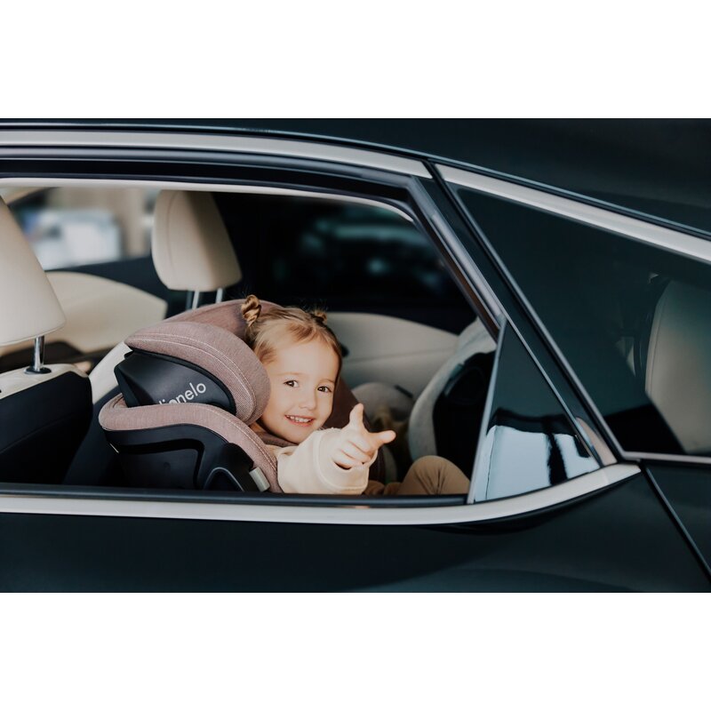 Scaun auto, Lionelo, Harmony i-Size, Rotire 360 grade, Protectie laterala, Cu spatar reglabil in 5 pozitii, Cu tetiera reglabila in 12 pozitii, 0-36 Kg, 40-150 cm, Cu Isofix, Husa din bambus, Conform cu ECE R129, Gri inchis