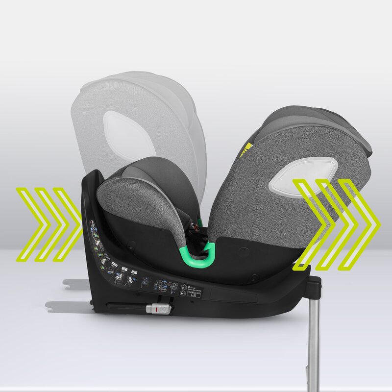 Scaun auto, Lionelo, i-Size Braam, 0-36 Kg, 40-150 cm, Cu isofix si picior de fixare, Protectie laterala, Rotire 360 grade, Ajustare spatar in 5 pozitii, Tetiera reglabila in 14 trepte, Conform cu standardul european de securitate R129, Gri - gogobaby.ro