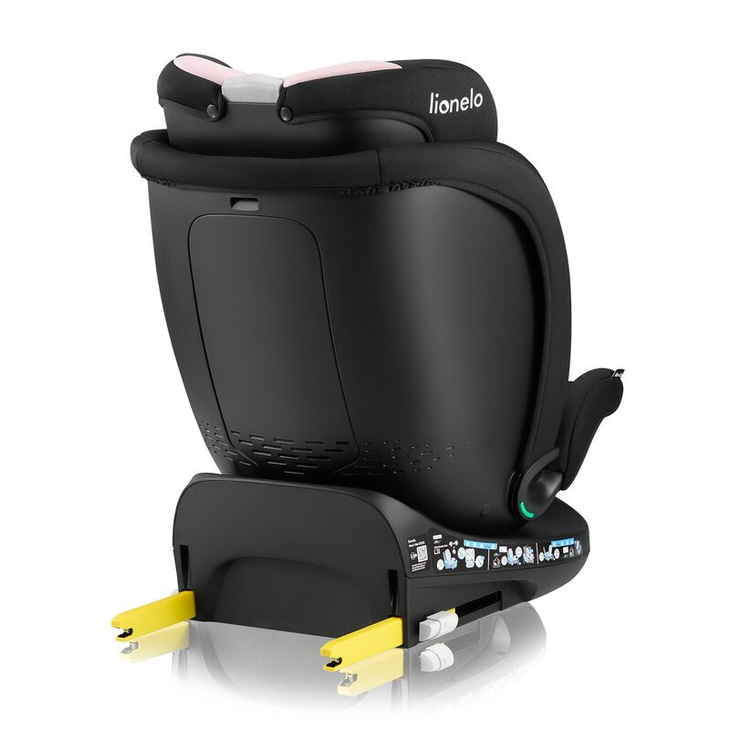 Scaun auto, Lionelo, i-Size Navy, 0-36 Kg, 40-150 cm, Cu isofix si picior de fixare, Protectie laterala, Rotire 360 grade, Ajustare spatar in 4 pozitii, Tetiera reglabila in 11 trepte, Conform cu R129, Negru/Roz - gogobaby.ro