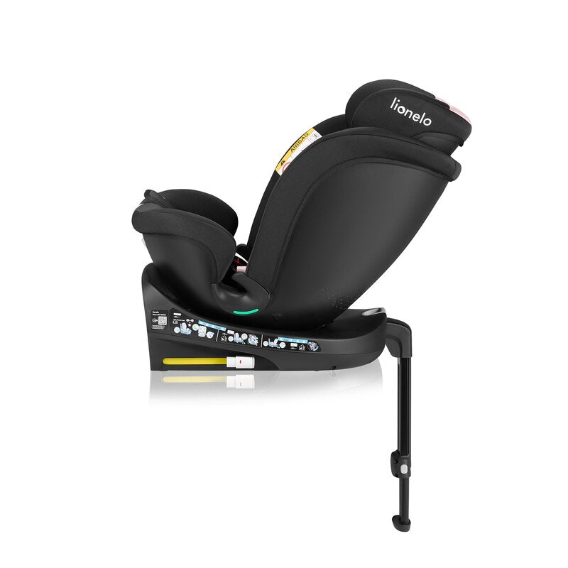 Scaun auto, Lionelo, i-Size Navy, 0-36 Kg, 40-150 cm, Cu isofix si picior de fixare, Protectie laterala, Rotire 360 grade, Ajustare spatar in 4 pozitii, Tetiera reglabila in 11 trepte, Conform cu R129, Negru/Roz - gogobaby.ro