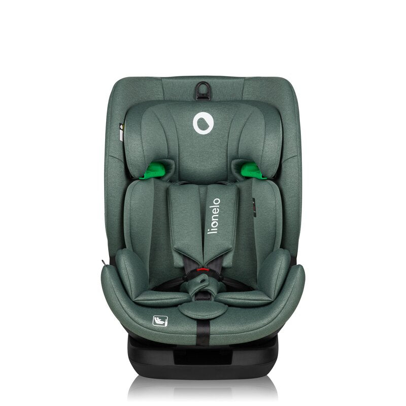 Scaun auto, Lionelo, Lavender I-size, Isofix, Cu centura TopTether, Cu spatar inclinabil in 5 pozitii, Cu tetiera reglabila in 13 pozitii, Instalare cu fata inainte, 9-36 Kg, 76-150 cm, Conform cu ECE R129, Verde - gogobaby.ro