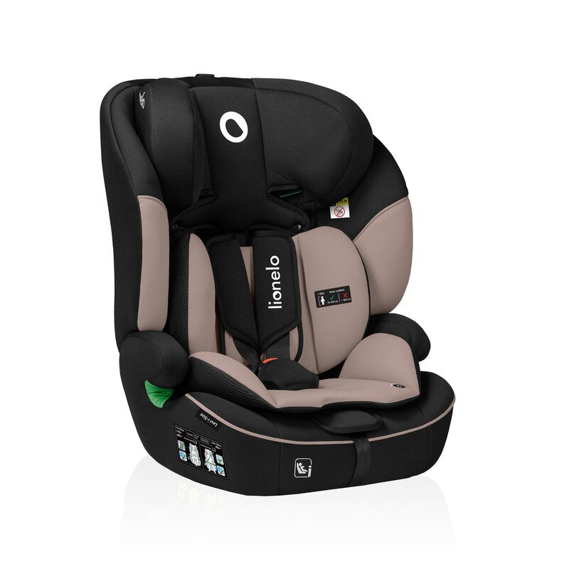 Scaun auto, Lionelo, Levi i-Size, Universal, Instalare FWF, Cu tetiera reglabila in 10 pozitii, Cu spatar detasabil, 76-150 cm, Conform cu R129, Bej - gogobaby.ro