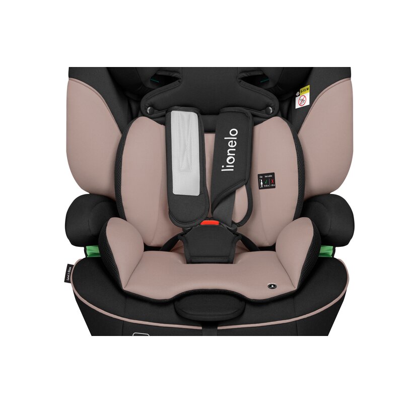 Scaun auto, Lionelo, Levi i-Size, Universal, Instalare FWF, Cu tetiera reglabila in 10 pozitii, Cu spatar detasabil, 76-150 cm, Conform cu R129, Bej - gogobaby.ro