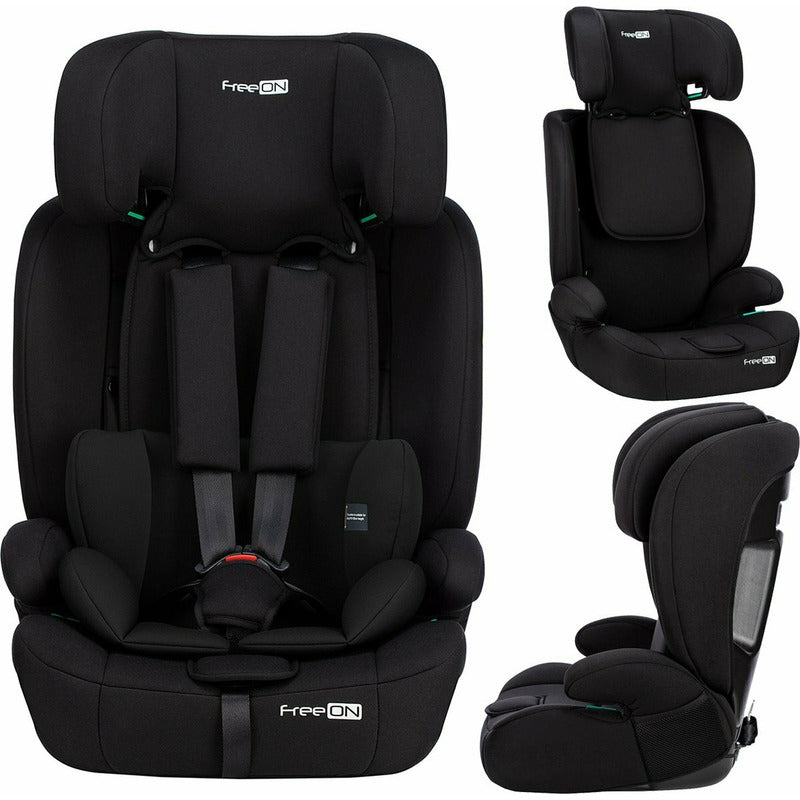 Scaun auto, FreeON, Uran, Pentru copii, I-Size, 76 - 150 cm/ 1 - 12 ani, Cu tetiera reglabila in 14 pozitii, Conform cu standardul european de securitate ECE R129, Black - gogobaby.ro