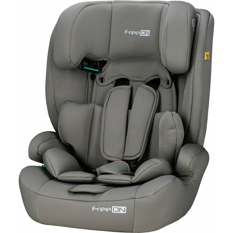 Scaun auto, FreeON, Uran, Pentru copii, I-Size, 76 - 150 cm/ 1 - 12 ani, Cu tetiera reglabila in 14 pozitii, Conform cu standardul european de securitate ECE R129, Khaki Grey - gogobaby.ro