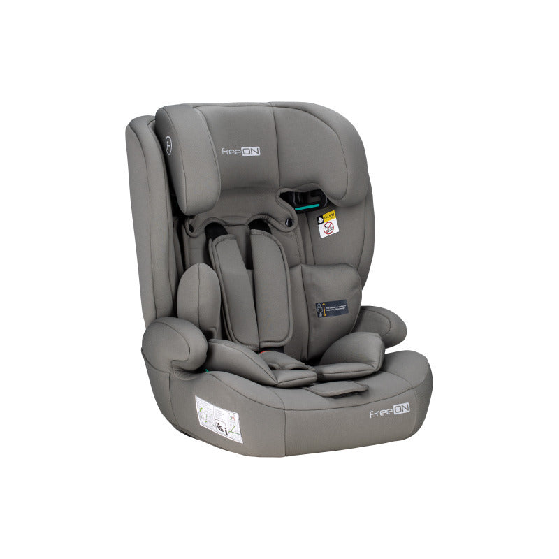 Scaun auto, FreeON, Uran, Pentru copii, I-Size, 76 - 150 cm/ 1 - 12 ani, Cu tetiera reglabila in 14 pozitii, Conform cu standardul european de securitate ECE R129, Khaki Grey - gogobaby.ro