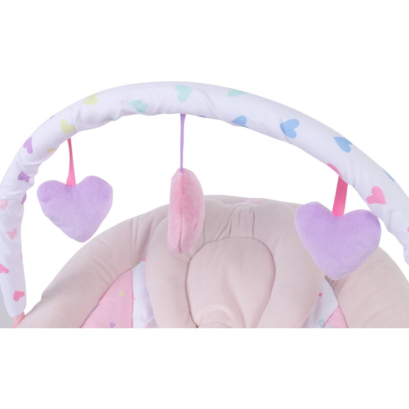 Scaunel balansoar, FreeON, Rest`n`Play, Cu trei jucarii, 8 melodii, Vibratii, Conform cu standardul european de securitate EN 12790:2009, Pink