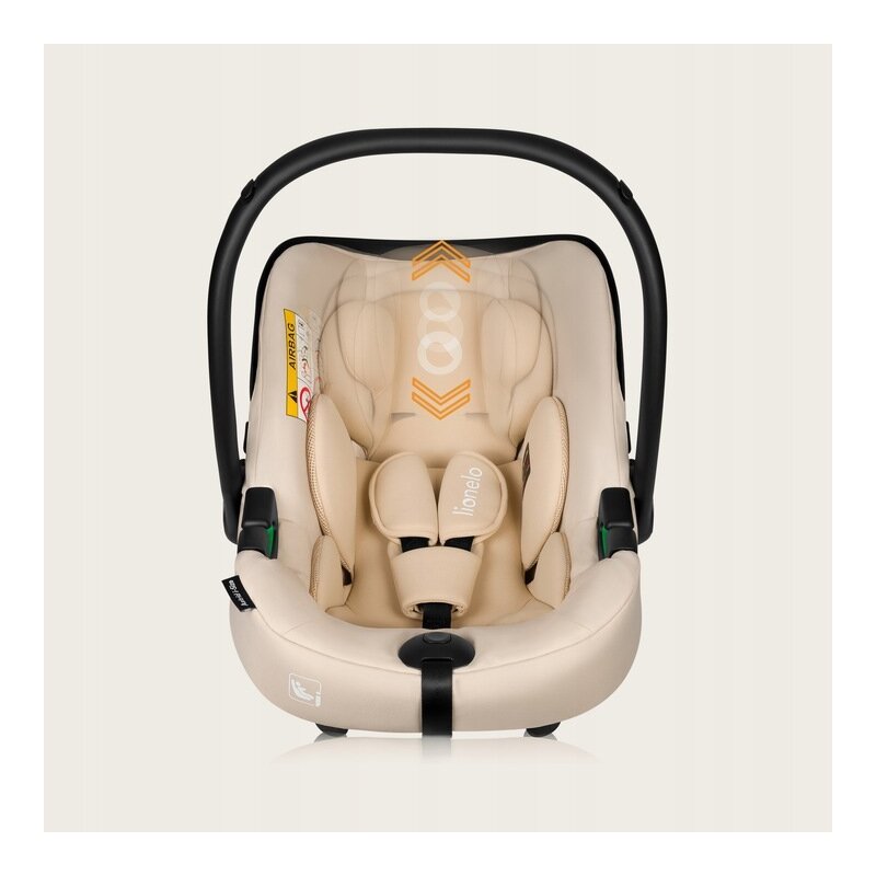 Scoica auto, Lionelo, i-Size Astrid, Include baza Isofix, 0-13 Kg, 40-87 cm, Cu maner si capotina reglabile, Cu protectie laterala avansata, Salteluta confortabila, Testat ADAC, Conform cu R129, Bej - gogobaby.ro