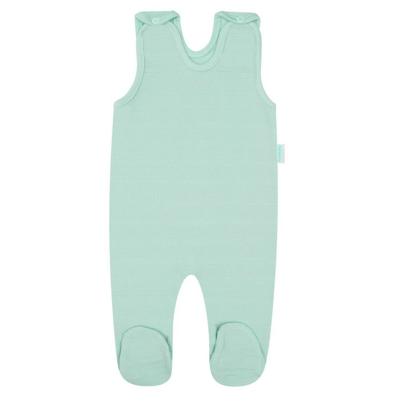 Set 4 piese, New Baby, Include bluza, body cu maneca lunga, salopeta fara maneci, caciulita, Marime 56, Din bumbac 100%, I am Mint