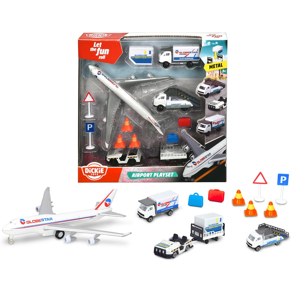 Set de joaca aeroport Dickie Toys Airport Playset cu 13 piese - gogobaby.ro