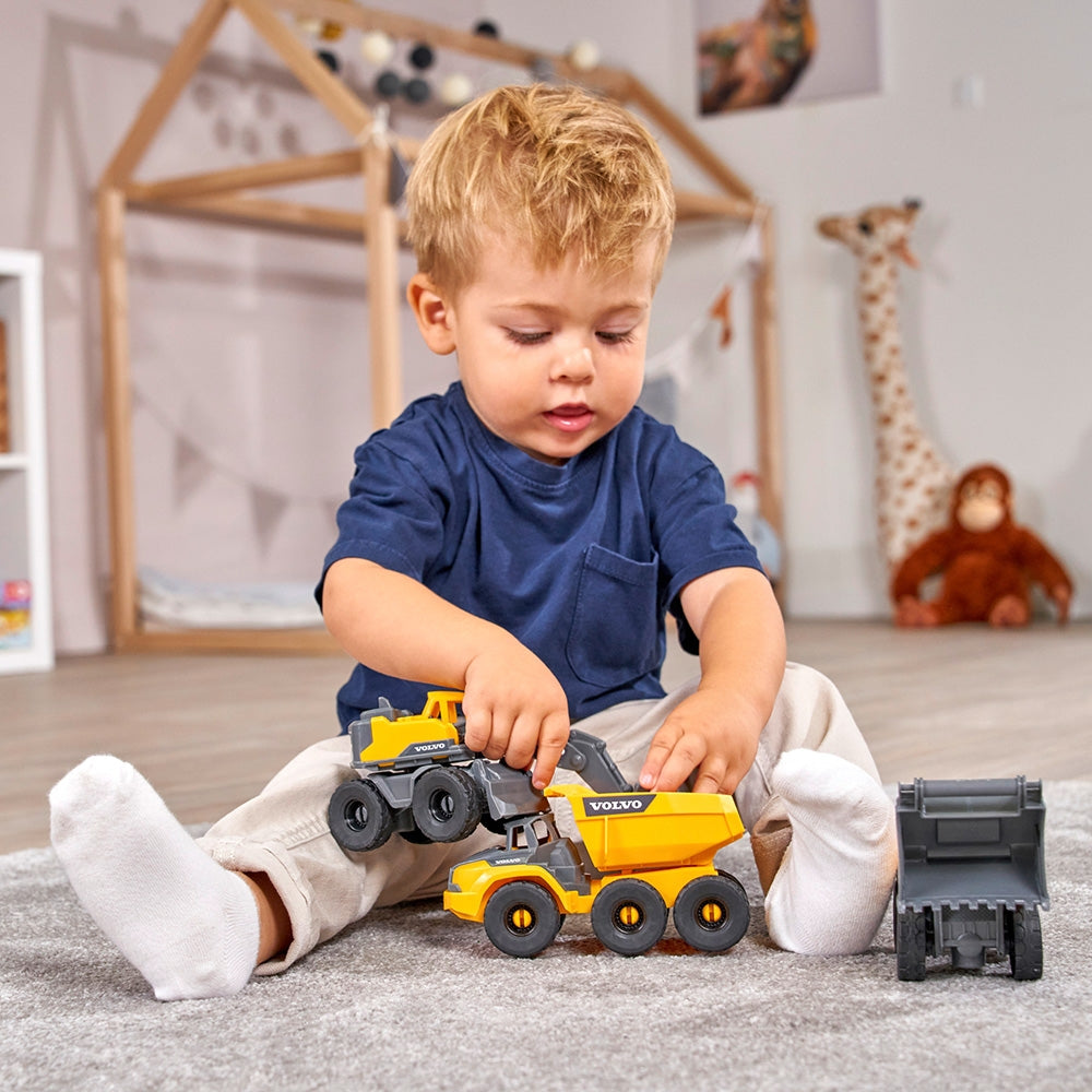 Set Dickie Toys Construction Set cu 3 vehicule 16 cm - gogobaby.ro