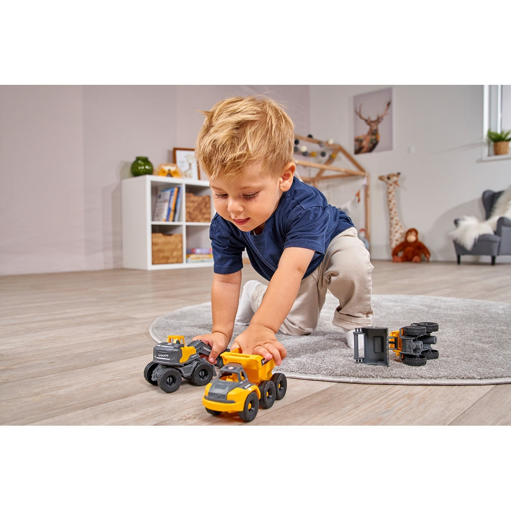 Set Dickie Toys Construction Set cu 3 vehicule 16 cm - gogobaby.ro