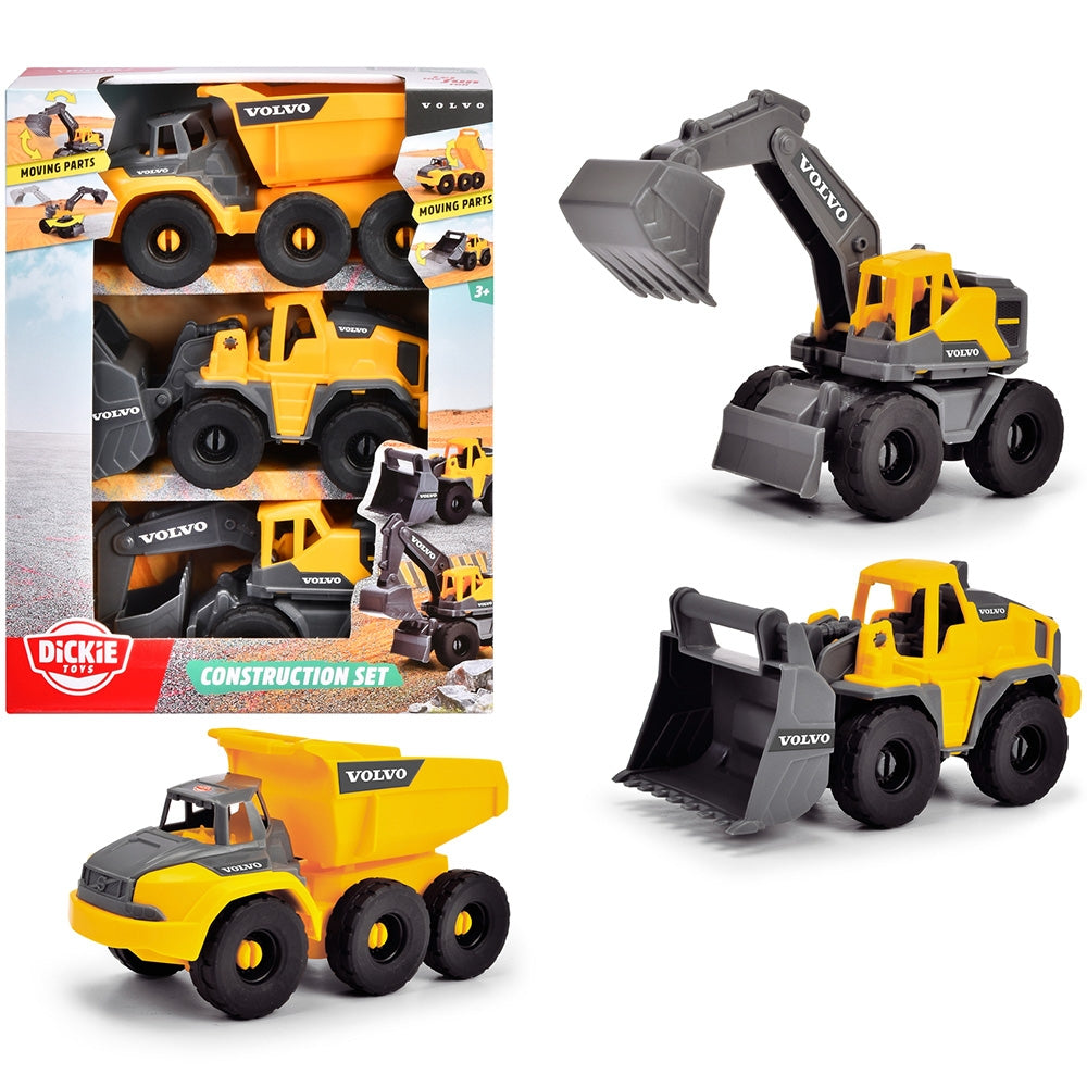Set Dickie Toys Construction Set cu 3 vehicule 16 cm - gogobaby.ro