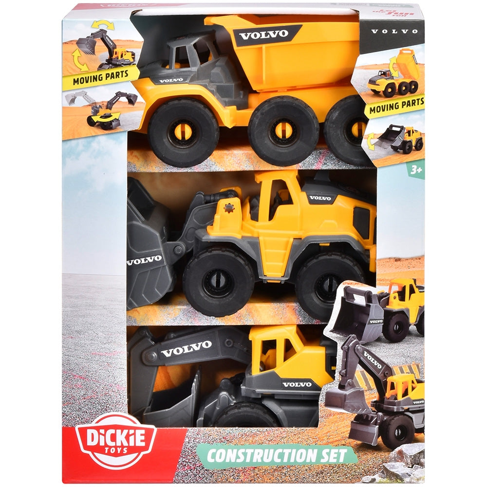 Set Dickie Toys Construction Set cu 3 vehicule 16 cm - gogobaby.ro