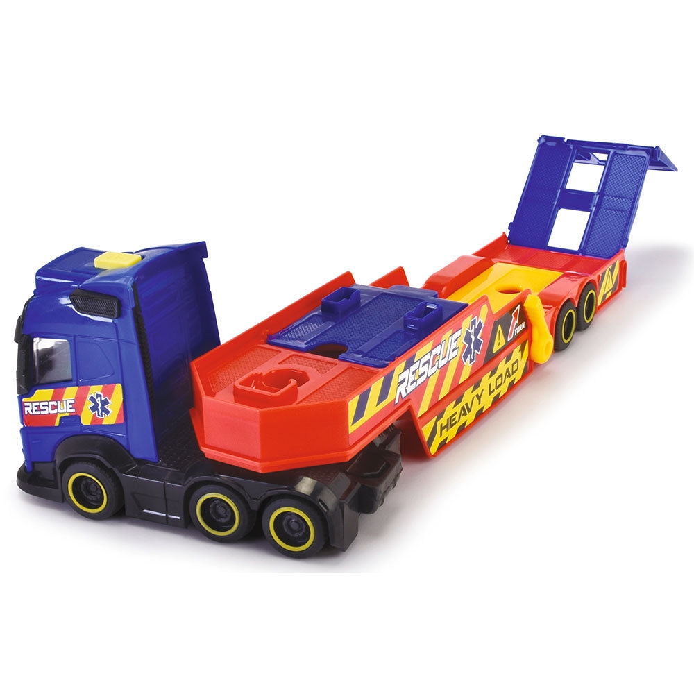 Set Dickie Toys Rescue Transporter 40 cm cu camion, masina, elicopter si accesorii - gogobaby.ro