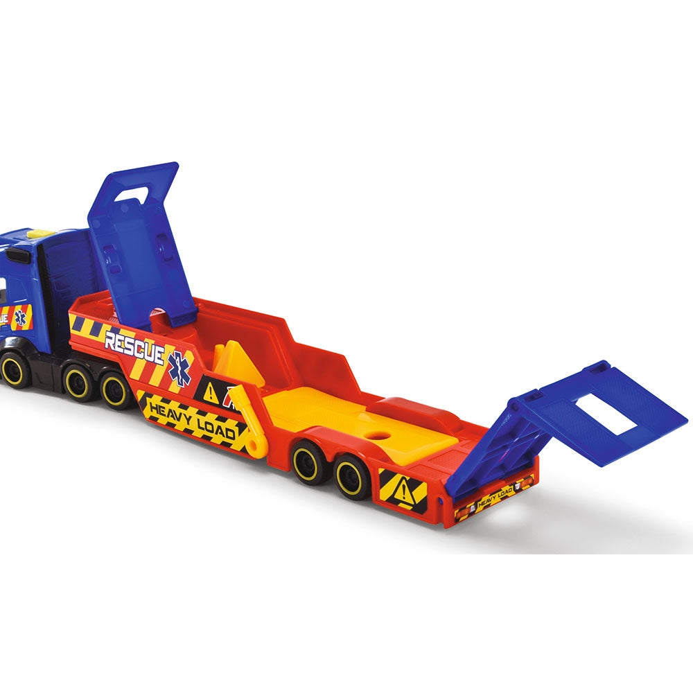 Set Dickie Toys Rescue Transporter 40 cm cu camion, masina, elicopter si accesorii - gogobaby.ro