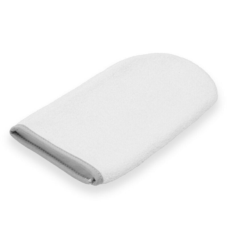 Set prosop cu gluga si manusa baie, New Baby, Dimensiune 80 x 80 cm, Basic, White-gray - gogobaby.ro