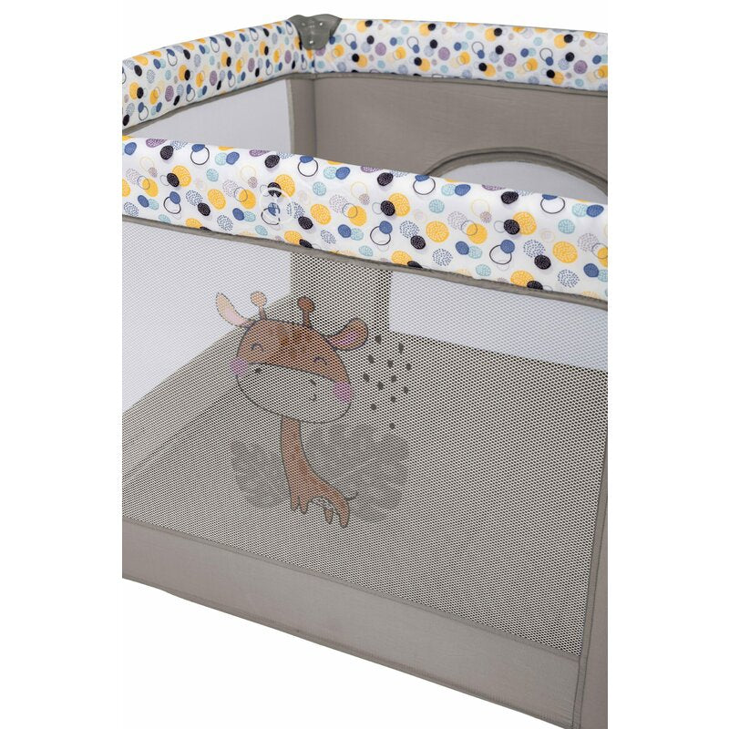 Tarc de joaca, FreeON, Patrat, Pliabil, Intrare cu fermoar, Laterale din plasa, 93x93x87 cm, Pana la 15 kg, 6 luni+, Gri - gogobaby.ro