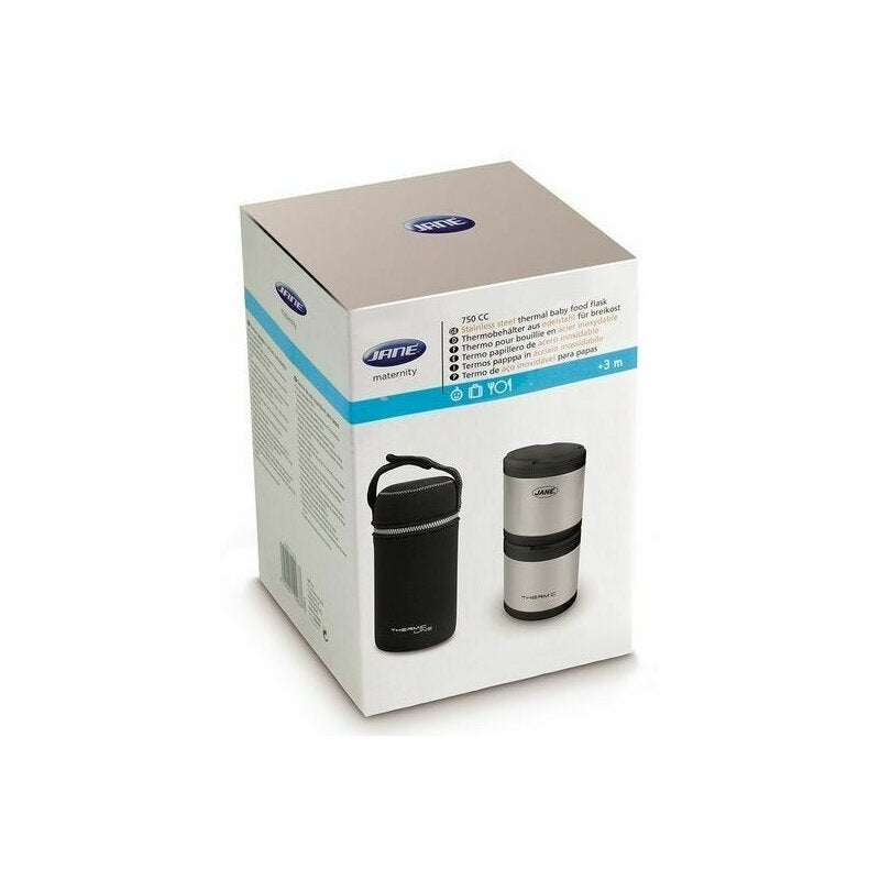 Termos mancare solida, Jane, Din otel inoxidabil, 2 x 500 ml, Fara BPA, Cu gentuta din izopren - gogobaby.ro