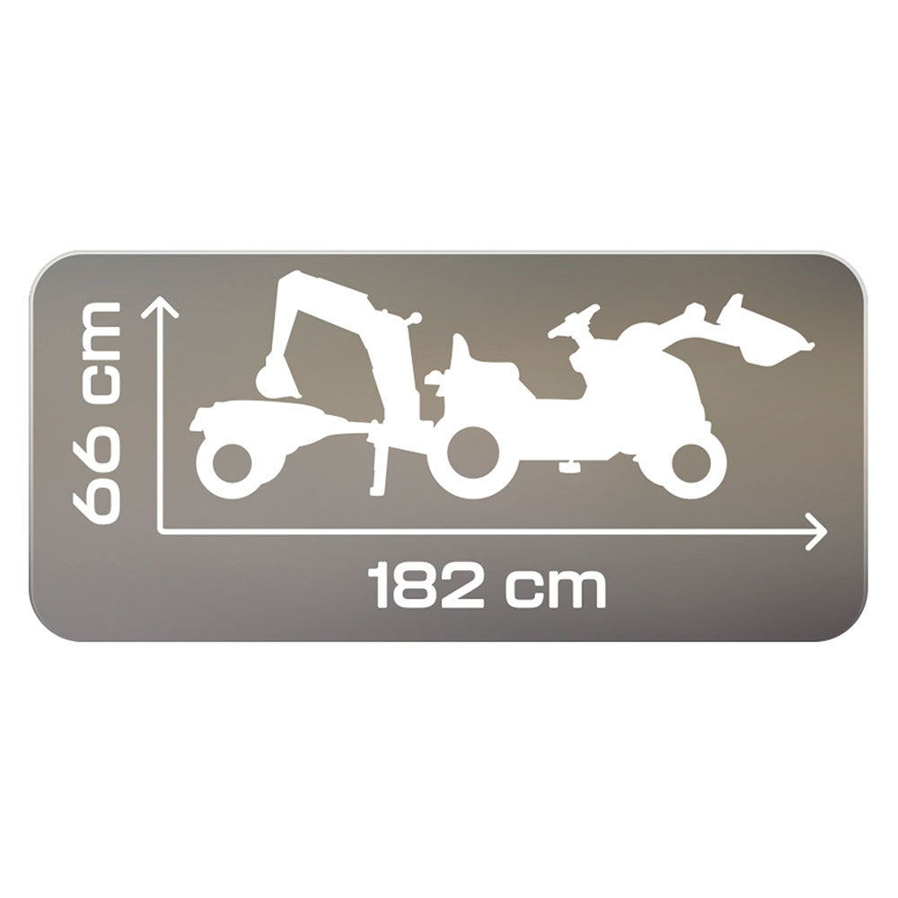 Tractor cu pedale si remorca Smoby Builder Max galben - gogobaby.ro